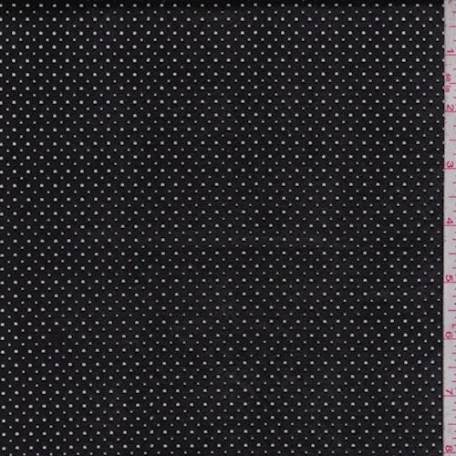 Tar Black Laser Cut Pin Dot Pleather Fabric