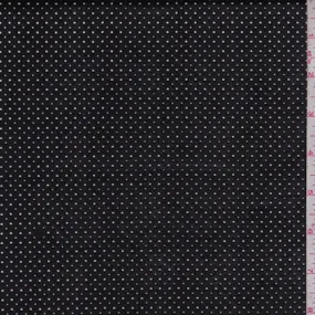 Tar Black Laser Cut Pin Dot Pleather Fabric