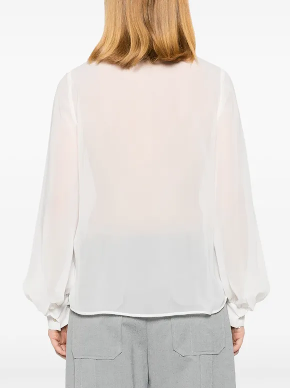 tied-neck blouse