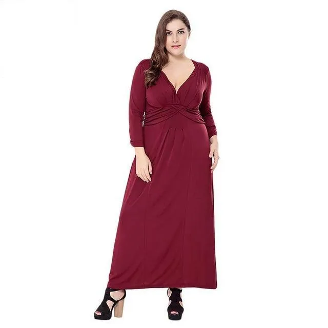 V- Neck Loose Maxi Long Dress