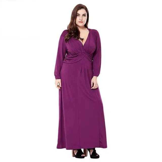 V- Neck Loose Maxi Long Dress