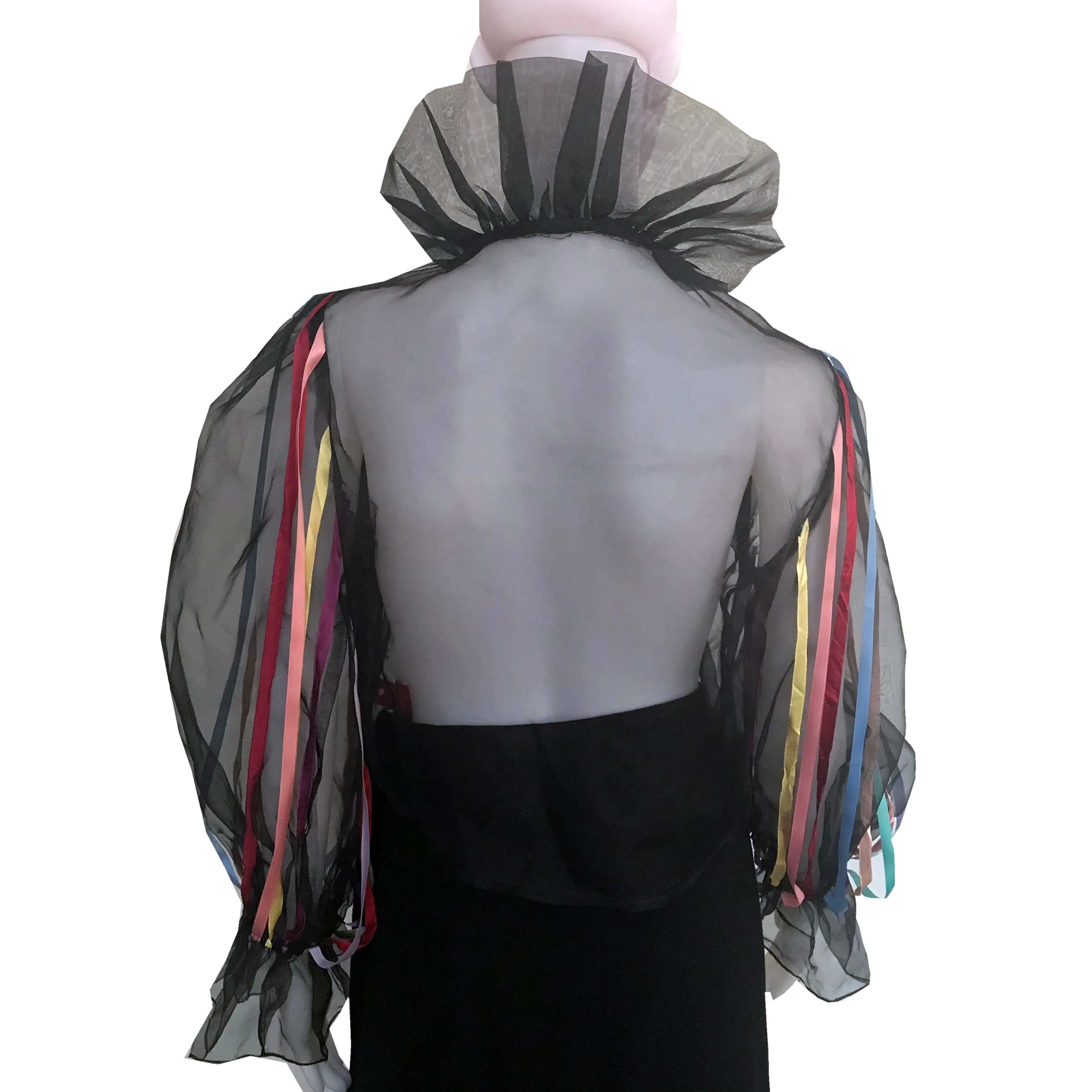 Vintage 1980s Harlequin Style Sheer Organza Jacket