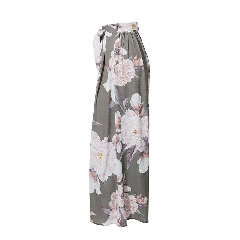 WIDE LEG FLORAL PANTS