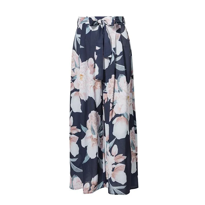 WIDE LEG FLORAL PANTS