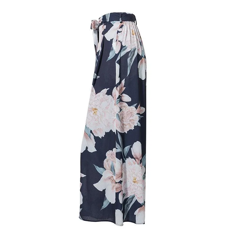 WIDE LEG FLORAL PANTS